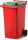 MGB240-RG // Simpro 240L Wheelie Bin, Red/Green HDPE, with 2x 200mm outset wheels