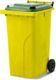 MGB240-YG // Simpro 240L Wheelie Bin, Yellow/Green HDPE, with 2x 200mm outset wheels