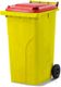 MGB240-YR // Simpro 240L Wheelie Bin, Yellow/Red HDPE, with 2x 200mm outset wheels