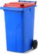 MGB240-BR // Simpro 240L Wheelie Bin, Blue/Red HDPE, with 2x 200mm outset wheels