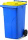 MGB240-BY // Simpro 240L Wheelie Bin, Blue/Yellow HDPE, with 2x 200mm outset wheels