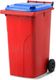 MGB240-RB // Simpro 240L Wheelie Bin, Red/Blue HDPE, with 2x 200mm outset wheels