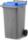 MGB240-SB // Simpro 240L Wheelie Bin, Silver/Blue HDPE, with 2x 200mm outset wheels