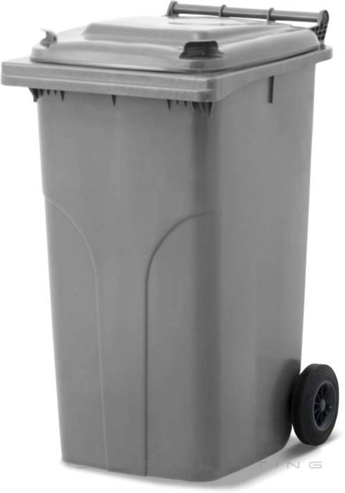 MGB240-SS // Simpro 240L Wheelie Bin, Silver HDPE, with 2x 200mm outset wheels