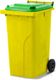 MGB240-YL // Simpro 240L Wheelie Bin, Yellow/Lime HDPE, with 2x 200mm outset wheels