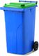 MGB240-BL // Simpro 240L Wheelie Bin, Blue/Lime HDPE, with 2x 200mm outset wheels
