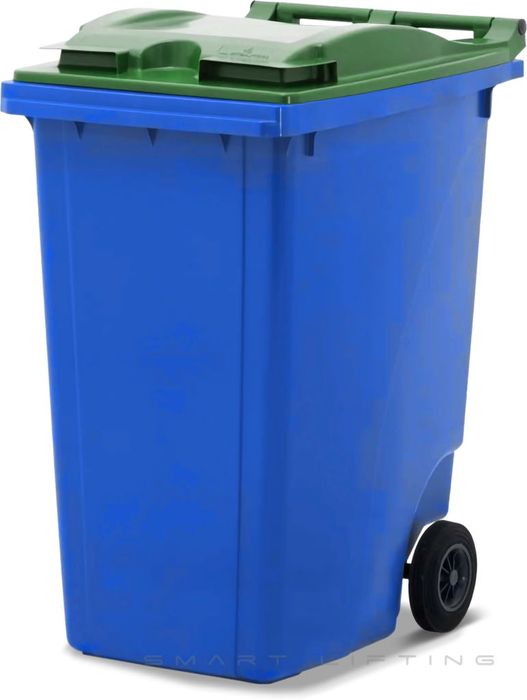 MGB360-BG // Simpro 360L Blue/Green Wheelie Bin, HDPE, with 2x 200mm inset wheels