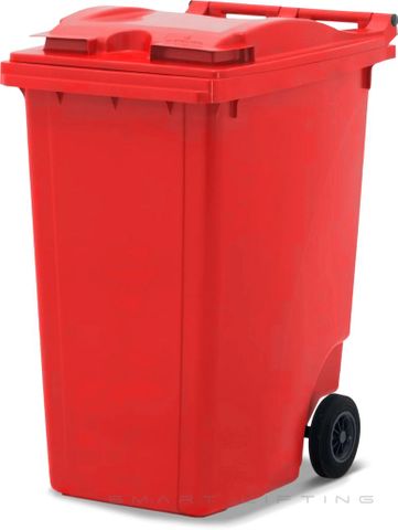 MGB360-RR // Simpro 360L Red Wheelie Bin, HDPE, with 2x 200mm inset wheels