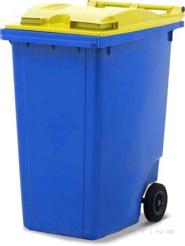 MGB360-BY // Simpro 360L Blue/Yellow Wheelie Bin, HDPE, with 2x 200mm inset wheels