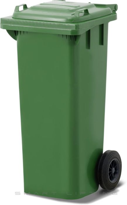 MGB80-GG // Simpro 80L Wheelie Bin, Green HDPE, with 2x 200mm outset wheels