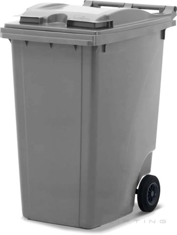 MGB360-SS // Simpro 360L Silver Wheelie Bin, HDPE, with 2x 200mm inset wheels