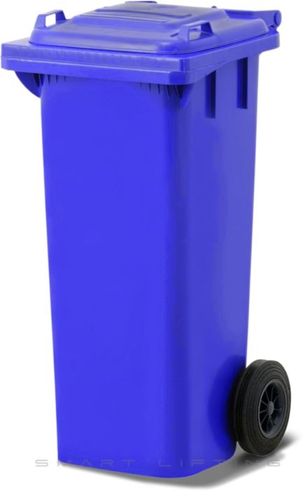 MGB80-BB // Simpro 80L Blue Wheelie Bin, HDPE, with 2x 200mm outset wheels