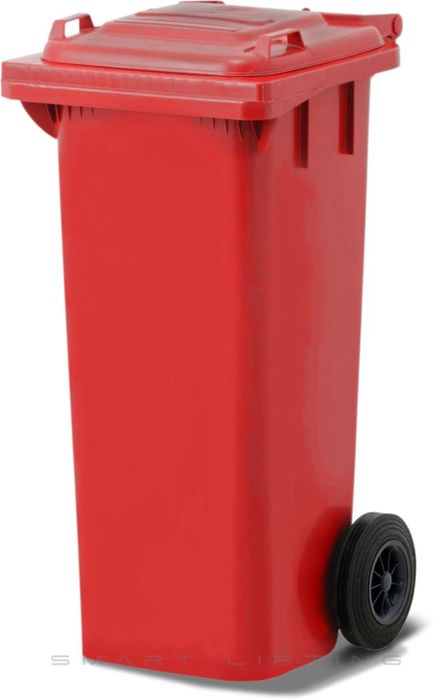 MGB80-RR // Simpro 80L Red Wheelie Bin, HDPE, with 2x 200mm outset wheels