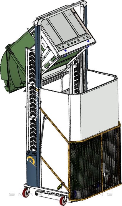 MD2100-B // MegaDumper 2100mm bin lifter for 80L-1100L wheelie bins, 24V/40Ah battery