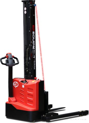 QS10MM-1900 // Quikstak 1.0t stacker with 1.9m monomast, 2.5kWh AGM battery & laser height-sensing