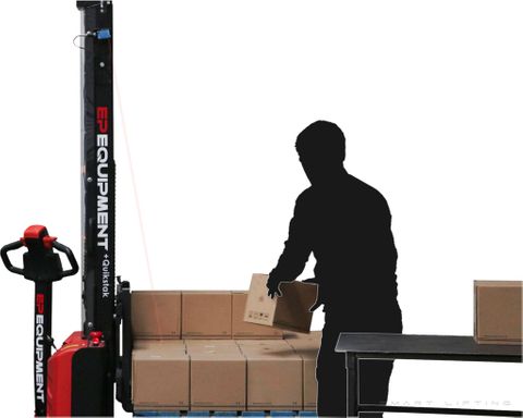 QS10MM-1900 // Quikstak 1.0t stacker with 1.9m monomast, 2.5kWh AGM battery & laser height-sensing