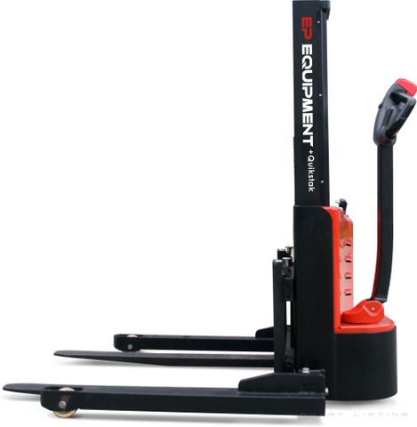 QS10MM-1600 // Quikstak 1.0t stacker with 1.6m monomast, laser height sensor & adjustable outriggers