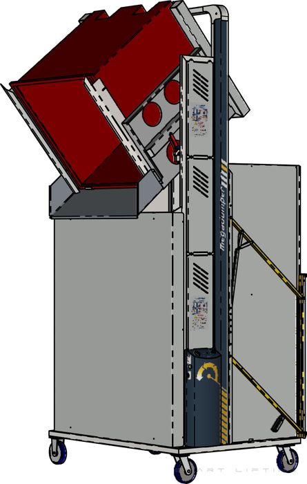MD2100N-B // MegaDumper 2100mm bin lifter for ~1200x1200mm bulk bins, 24V/40Ah battery