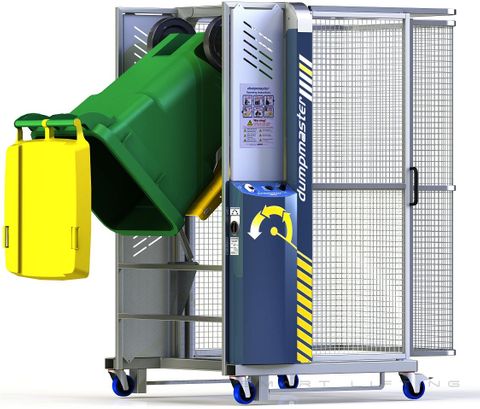 DM0700A-B // Dumpmaster 28" cart dumper for 24-96 gal trash carts, 24V/20Ah battery