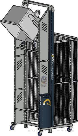 DM2100D-B // Dumpmaster 2100mm bin lifter for 200L-300L Eurobins, 24V/20Ah battery