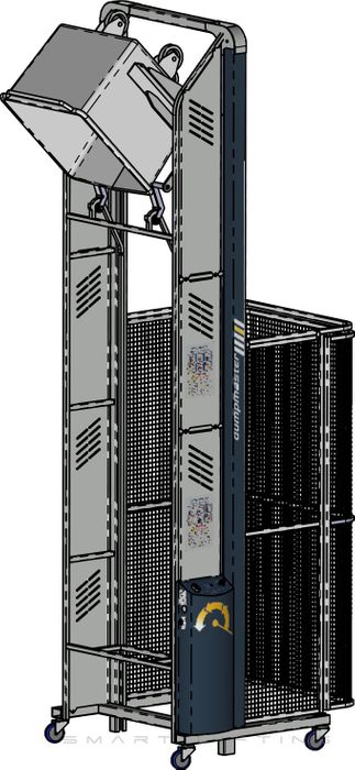 DM2700D-B // Dumpmaster 2700mm bin lifter for 200L-300L Eurobins, 24V/20Ah battery