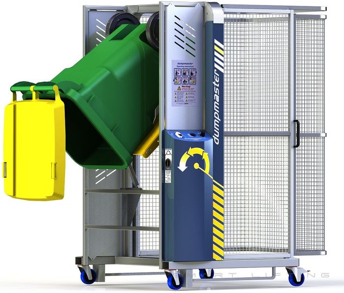 DM0700A-3U // Dumpmaster 28" cart dumper for 24-96 gal trash carts, 480V 3-ph mains