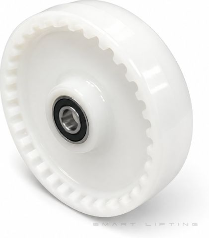 Wheel, 200x50mm, white nylon, for rear tiller