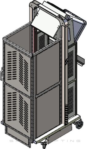 DMS1200D-B // Dumpmaster SS 1200mm bin lifter for 200L-300L Eurobins, 24V/20Ah battery