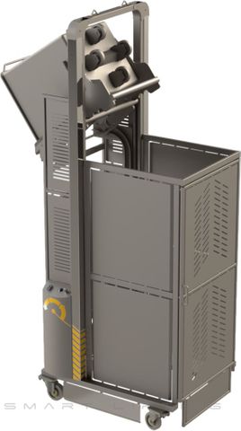 DMS2100D-B // Dumpmaster SS 2100mm bin lifter for 200L-300L Eurobins, 24V/20Ah battery