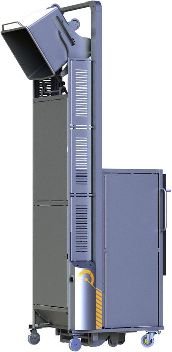 DMS3900D-B // Dumpmaster SS 3900mm bin lifter for 200L-300L Eurobins, 24V/20Ah battery