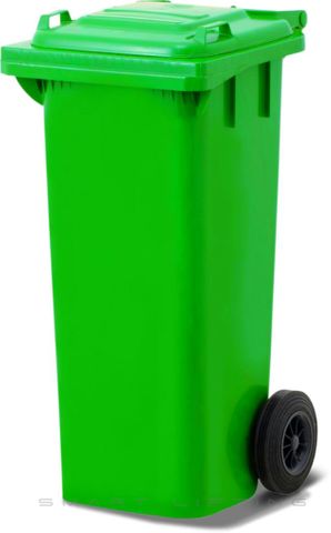 MGB80-LL // Simpro 80L Lime Wheelie Bin, HDPE, with 2x 200mm outset wheels