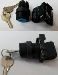 Key-Switch, 2-position, stay-put, plastic, with 2 x N/O contact blocks (YQ2016)