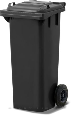 MGB80-KK // Simpro 80L Wheelie Bin, Black HDPE, with 2x 200mm outset wheels