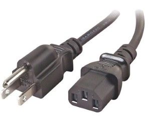 Charging Lead, 3m long, 10A 3-core 1.0mm black, IEC Type-B male to IEC C13 (US/CA/MX/JP)