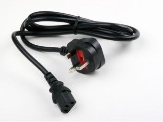 Charging Lead, 3m long, 10A 3-core 1.0mm black, IEC Type-G male to IEC C13 (UK/IE/HK/SG/MY/AE)