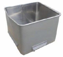 EB200D-BIN // Eurobin 200L flat-bottom meat cart, to fit dropaway base, 304 stainless steel