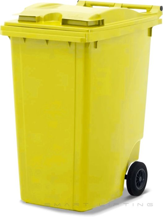 MGB360-YY // Simpro 360L Wheelie Bin, Yellow HDPE, with 2x 200mm inset wheels