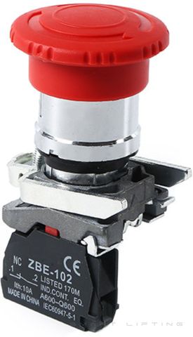 E-Stop, 40mm head, 22mm metal body, 2x NC contacts, twist-to-release (XD2020)