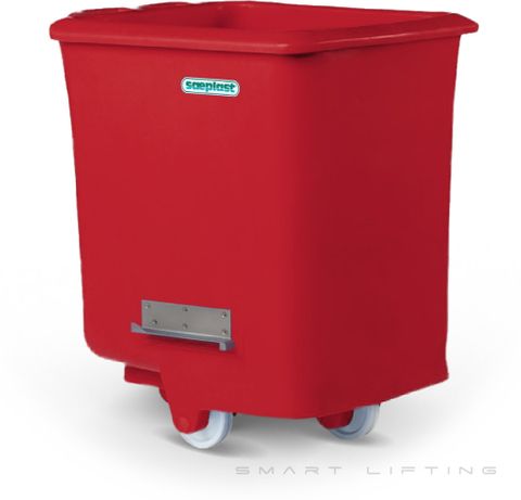 FB300I-R // Flurobin 300L Red, insulated PE, flat face