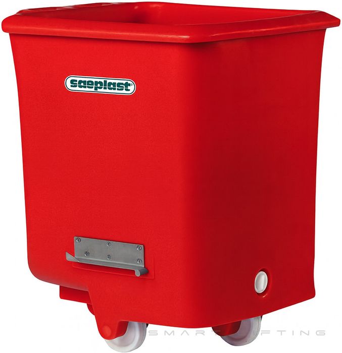 FB300I-R // Flurobin 300L insulated meat cart, red PE/PUR/PE, flat face