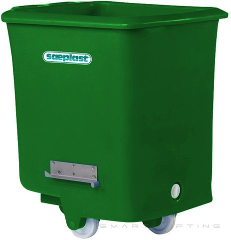 FB300I-G // Flurobin 300L insulated meat cart, green PE/PUR/PE, flat face
