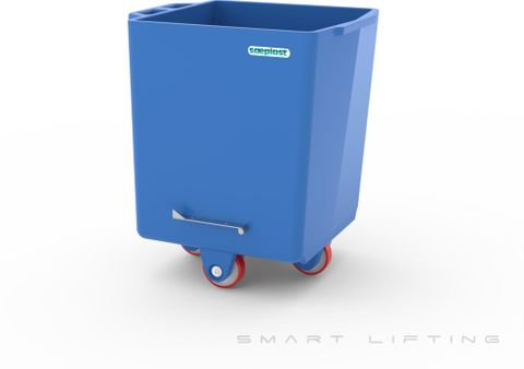 FB300-B // Flurobin 300L meat cart, blue PE/PE/PE, bevel face