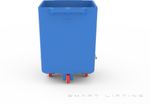 FB300-B // Flurobin 300L meat cart, blue PE/PE/PE, bevel face