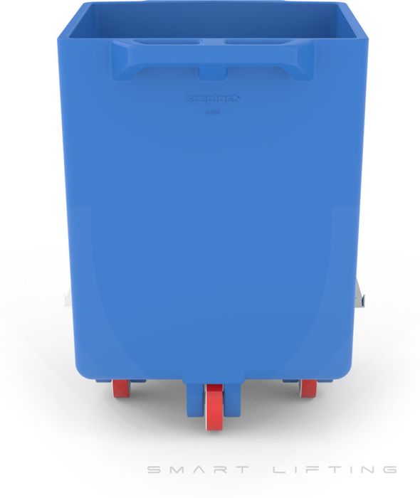 FB300-B // Flurobin 300L Blue, triple-layer PE, bevel face