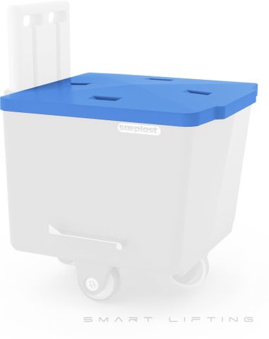 FBLID-B // Flurobin Lid, blue PE, close-fit