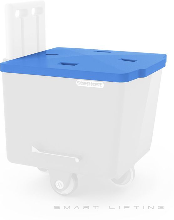 FBLID-B // Flurobin Lid, blue PE, close-fit