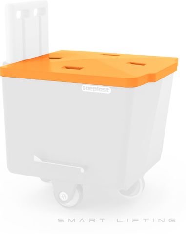 FBLID-O // Flurobin Lid, orange PE, close-fit