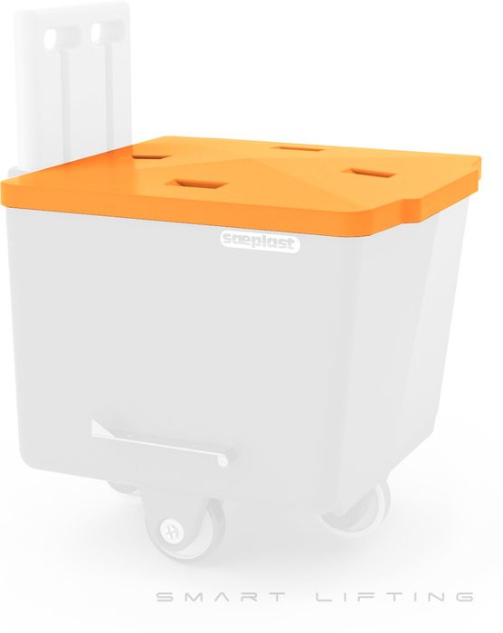 FBLID-O // Flurobin Lid, orange PE, close-fit