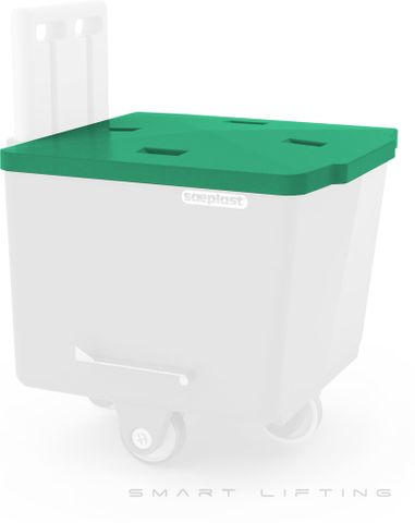 FBLID-G // Flurobin Lid, green PE, close-fit