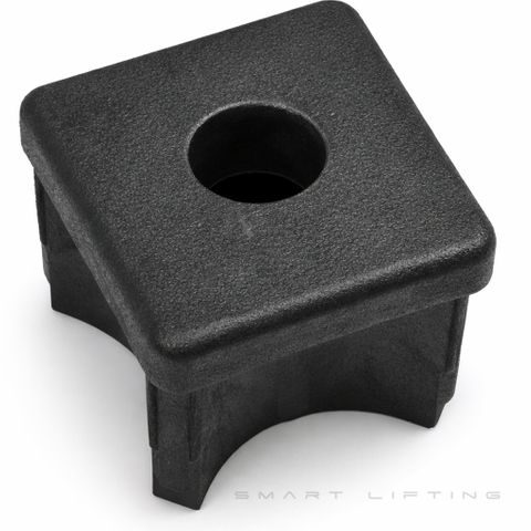Plug, square, 2.0in, nylon, with 17mm hole